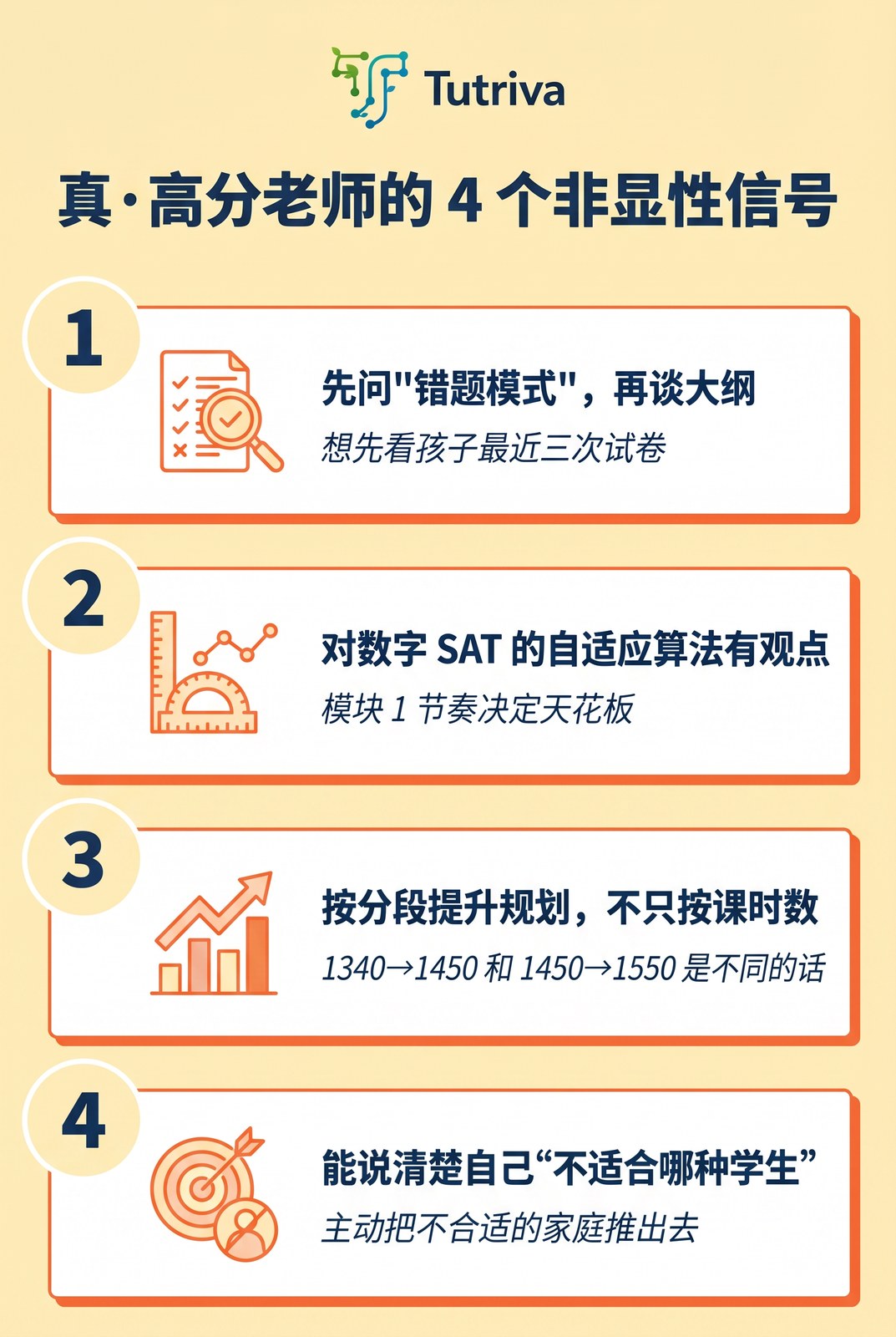 强 SAT / AP 老师的 4 个非显性信号——超越简历与宣传。